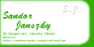 sandor janszky business card