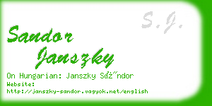 sandor janszky business card